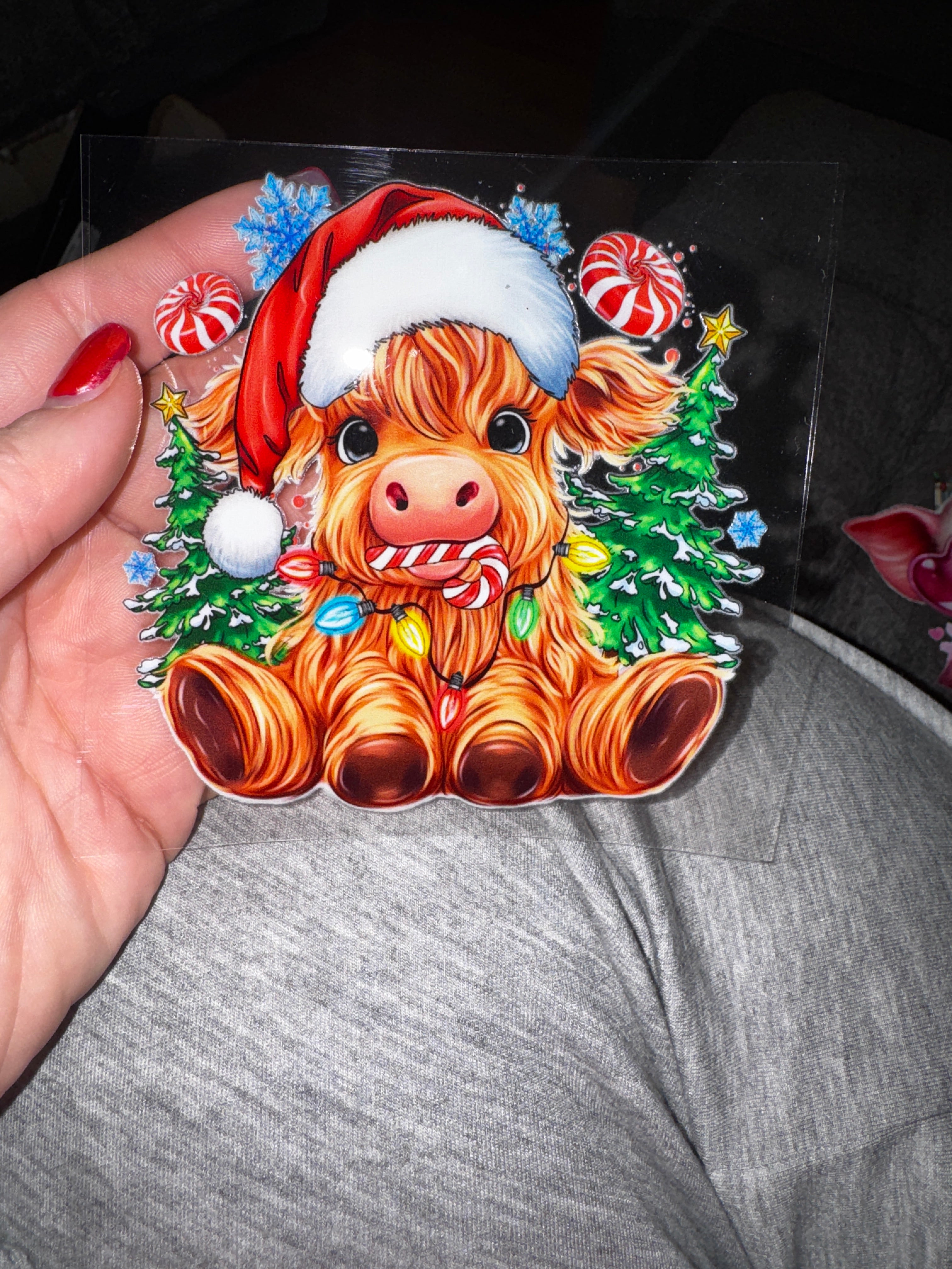 Cow Christmas decal