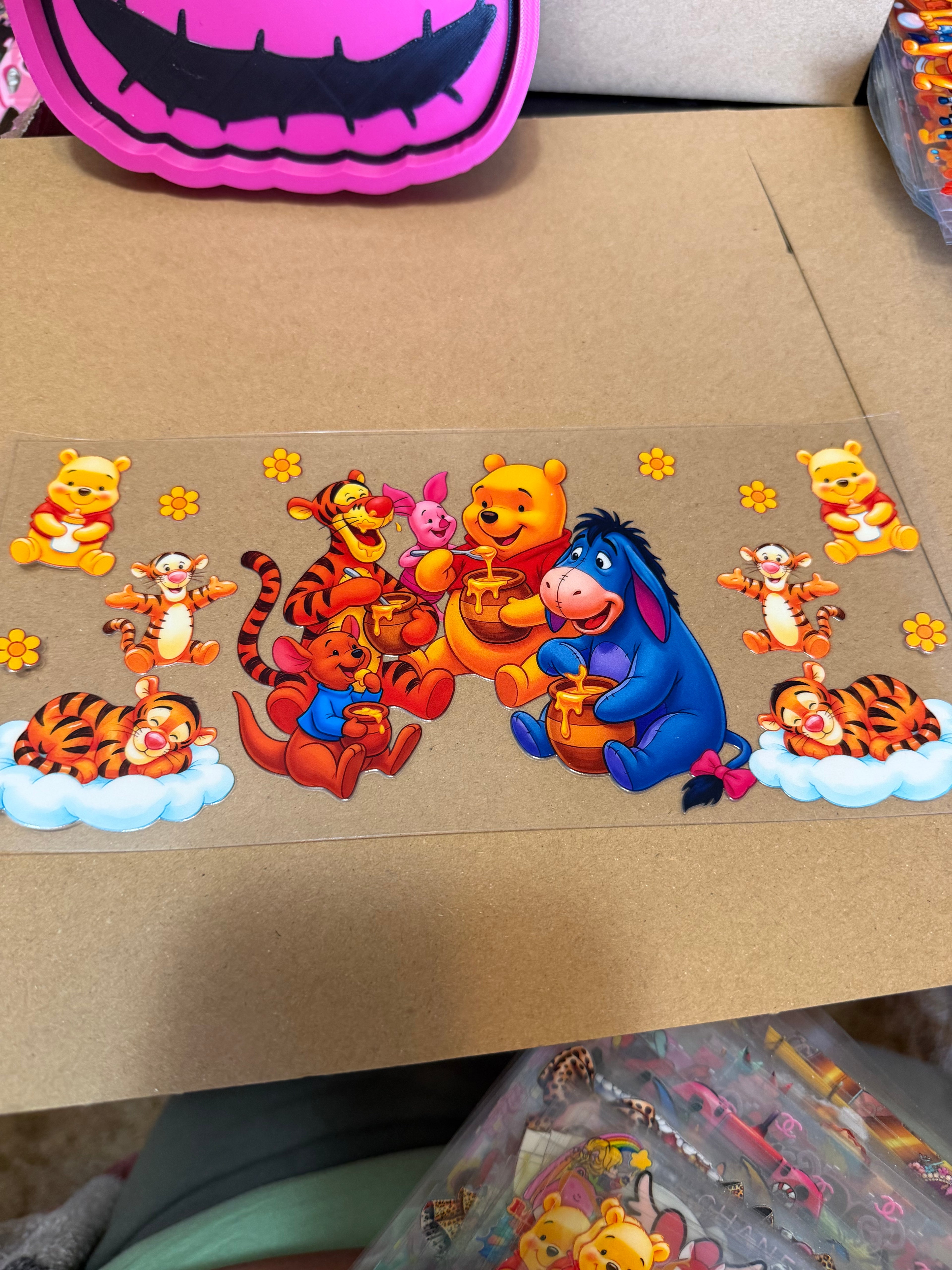Pooh + friends eating honey