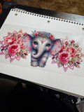 Pink floral Elephant