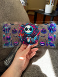 Jack skeleton, purple, teal neon