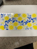 Lemons blue flowers