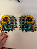 Fuck You with pretty sunflowers