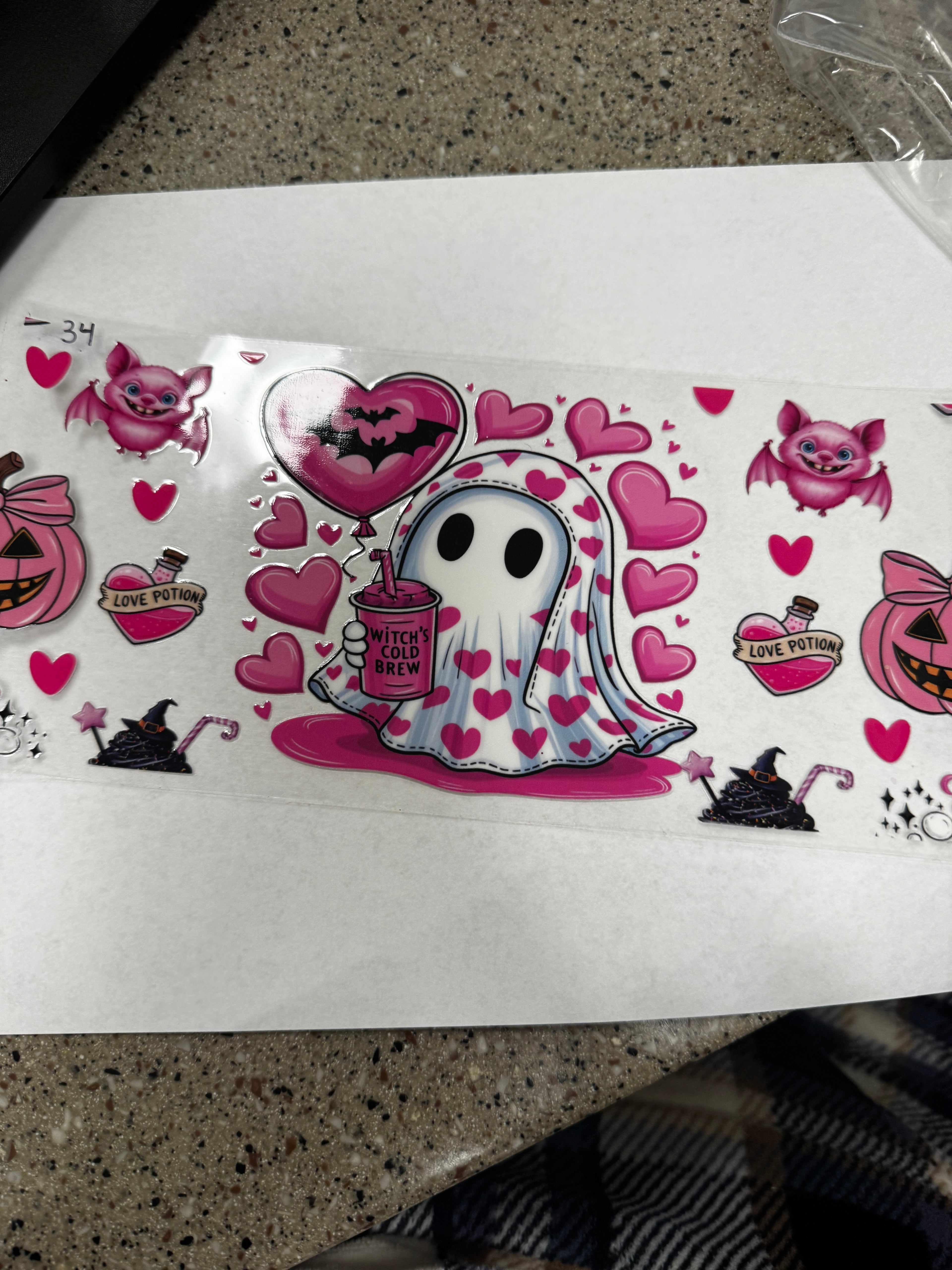 Witches cold brew cute ghost with pink