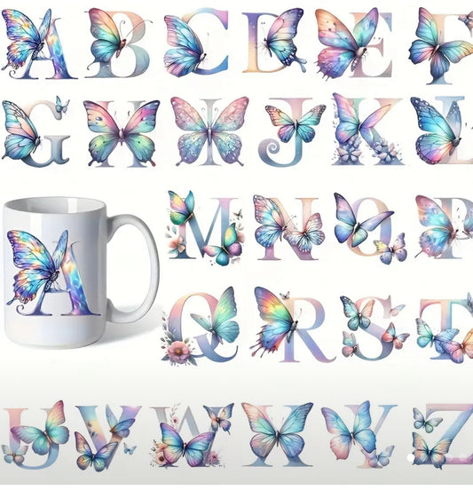 Letter with butterfly(click to choose options)