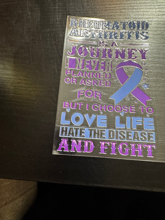 Rheumatoid arthritis awareness decal
