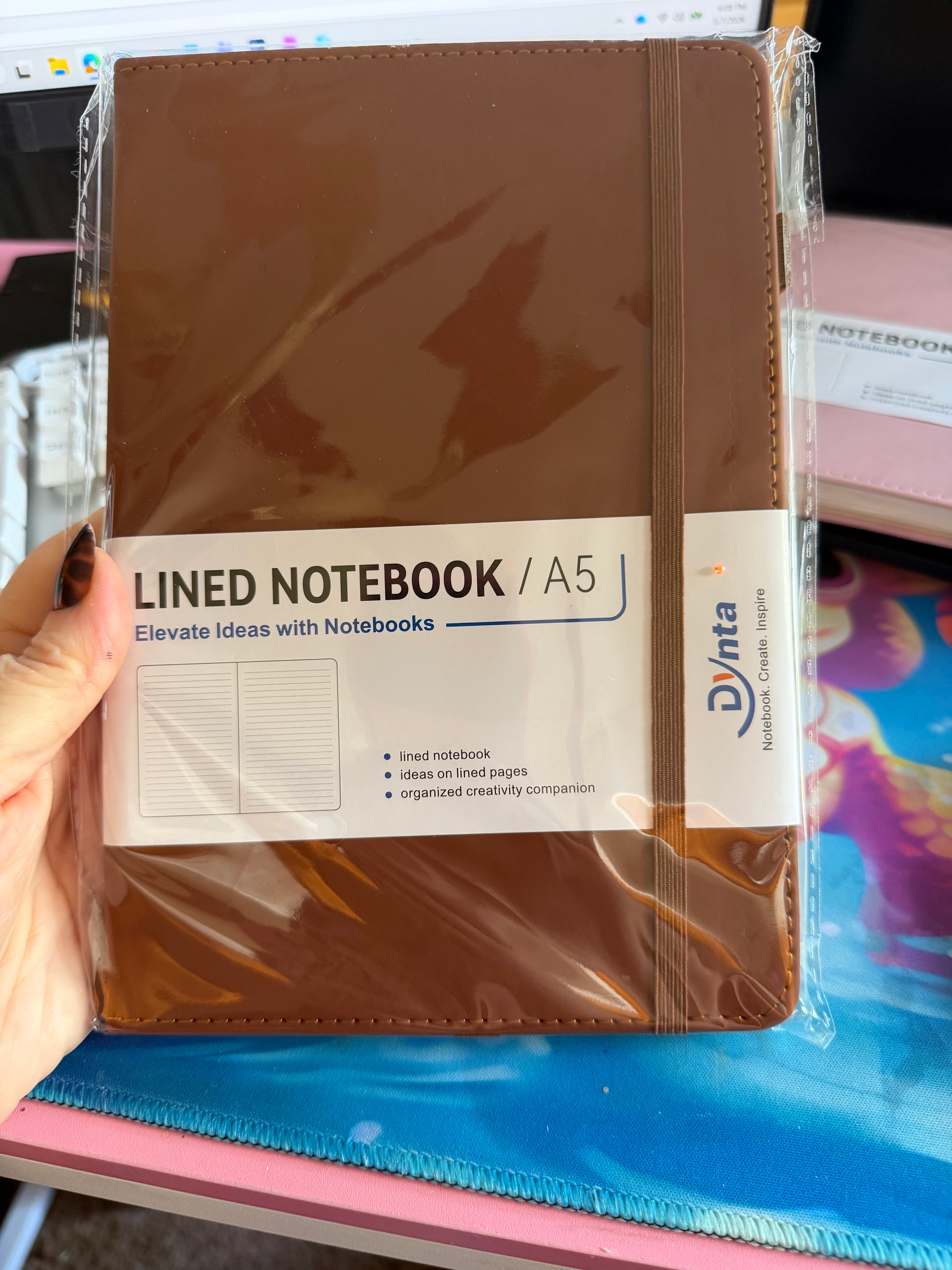 Lined notebooks. Hardback leather 5.8 x 8.4 Inch 160 Pages 📄
