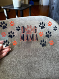 Dog mama black orange leopard print