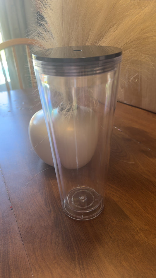 24oz acrylic snow globe tappered