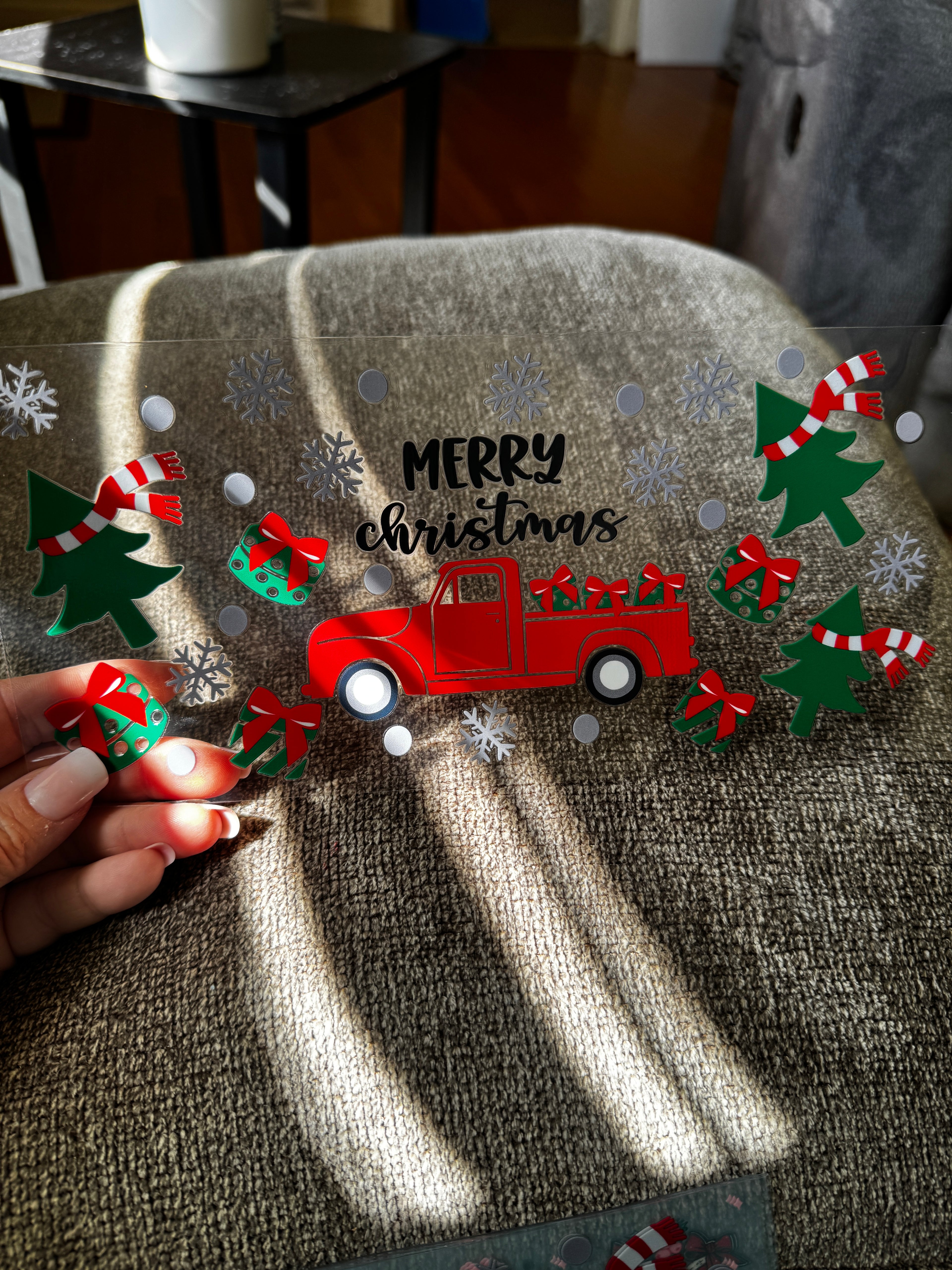 Merry Christmas red truck