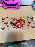 Red leopard heart & roses