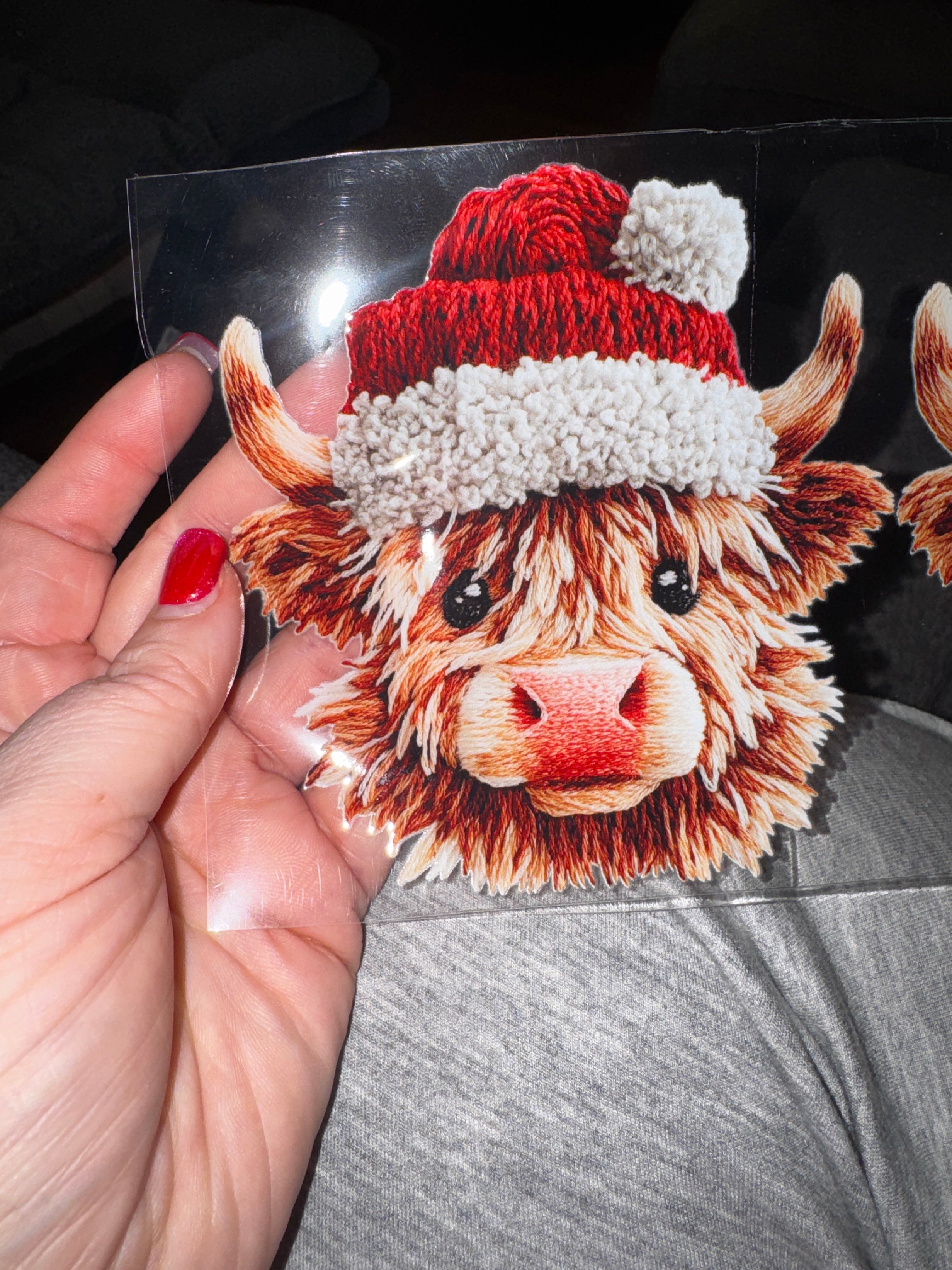 Woven cow decal