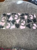 Cow print black and pink