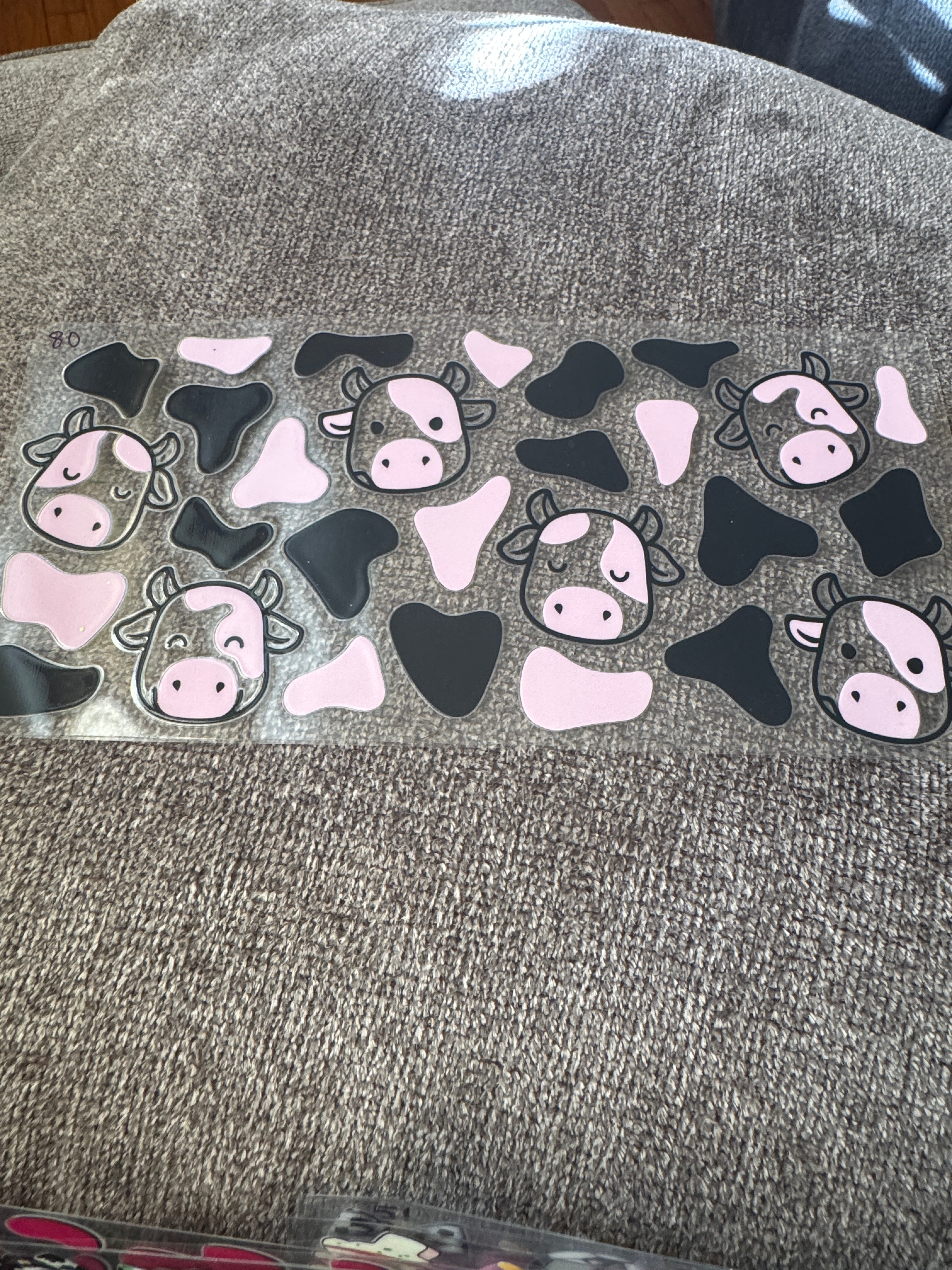 Cow print black and pink