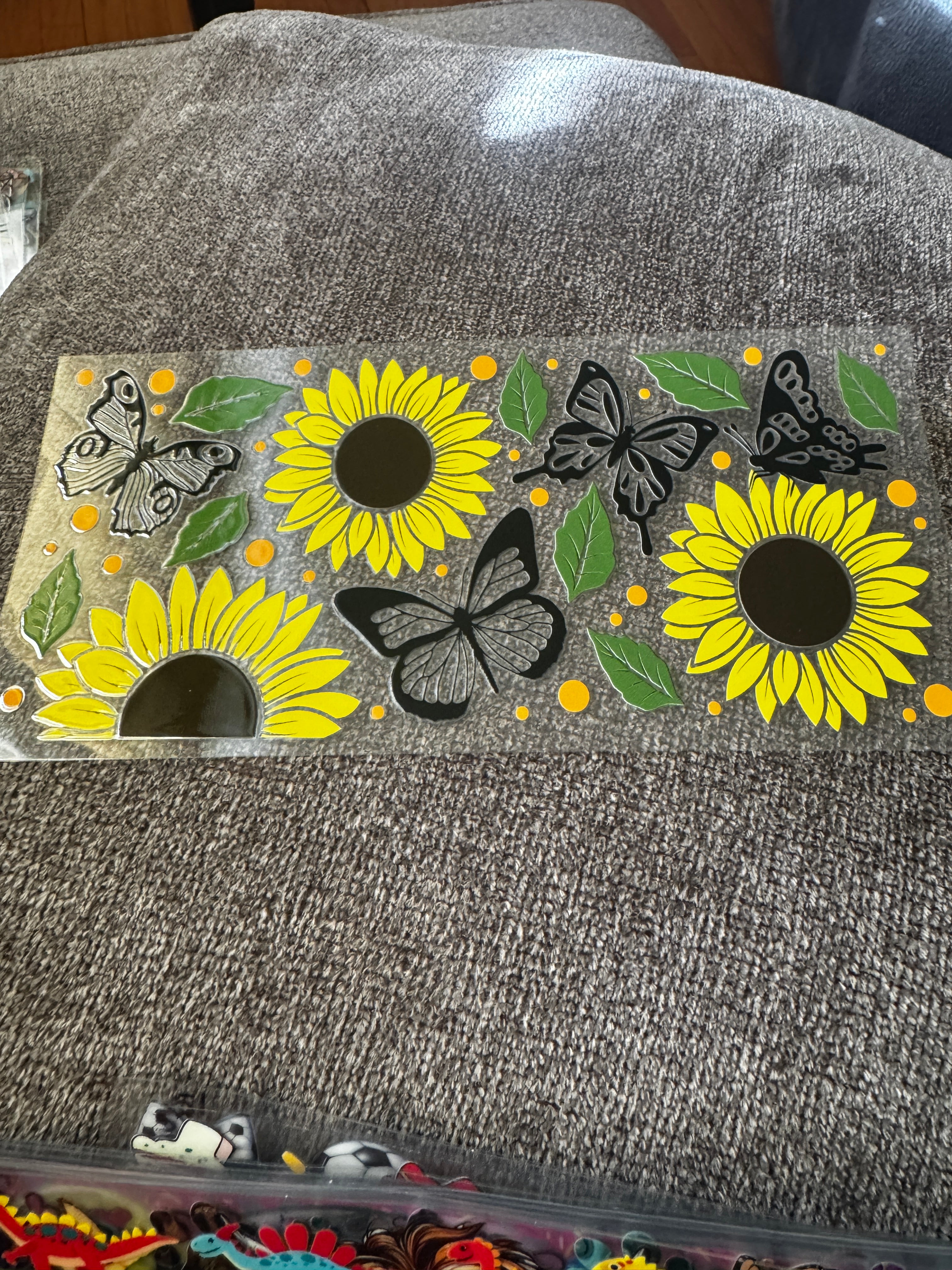 Sunflowers and butterflies