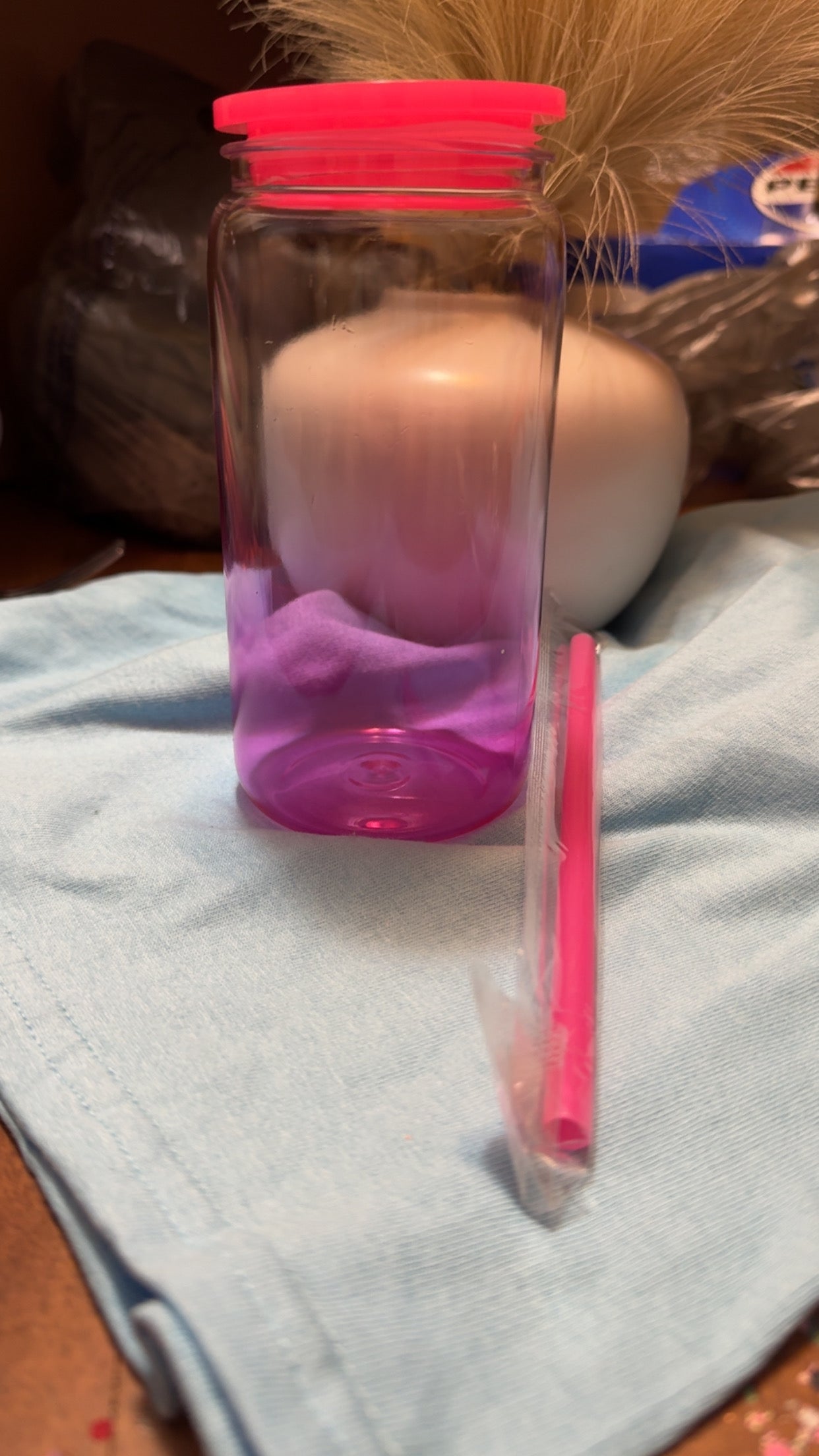 NONSNOWGLOBE 16oz acrylic pink ombré