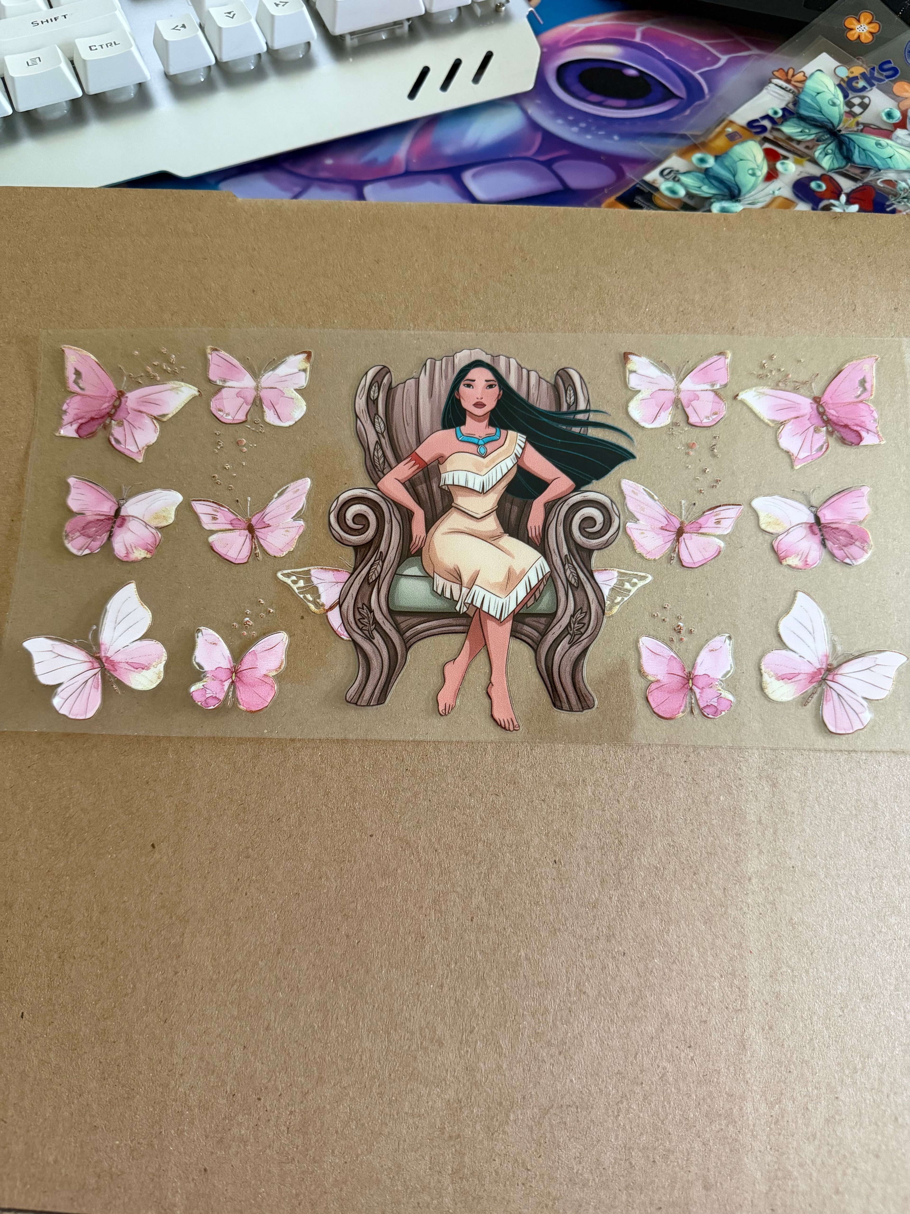 Pink butterfly Pocahontas