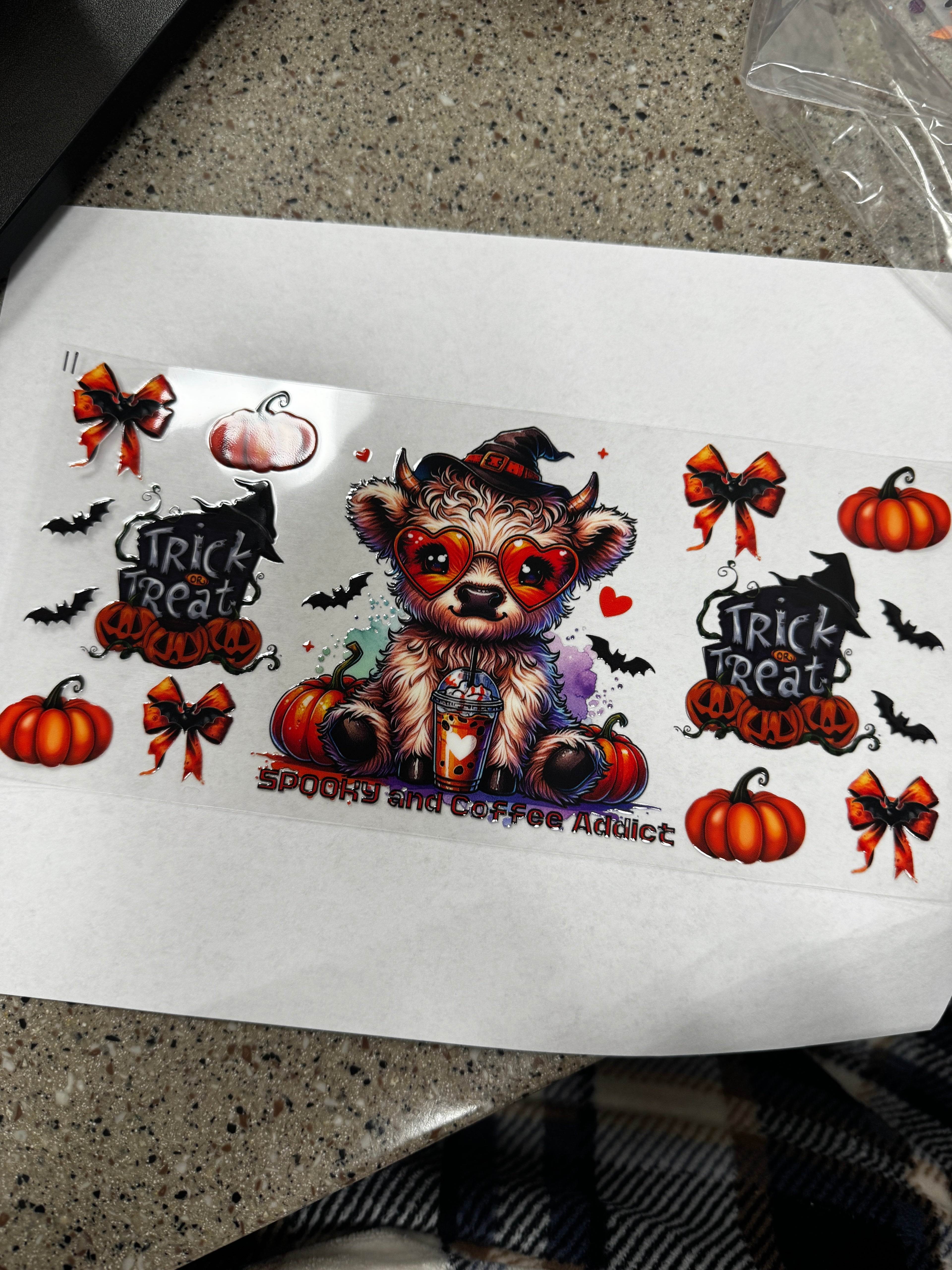 Trick or Treat Cow Spooky Coffee Addict