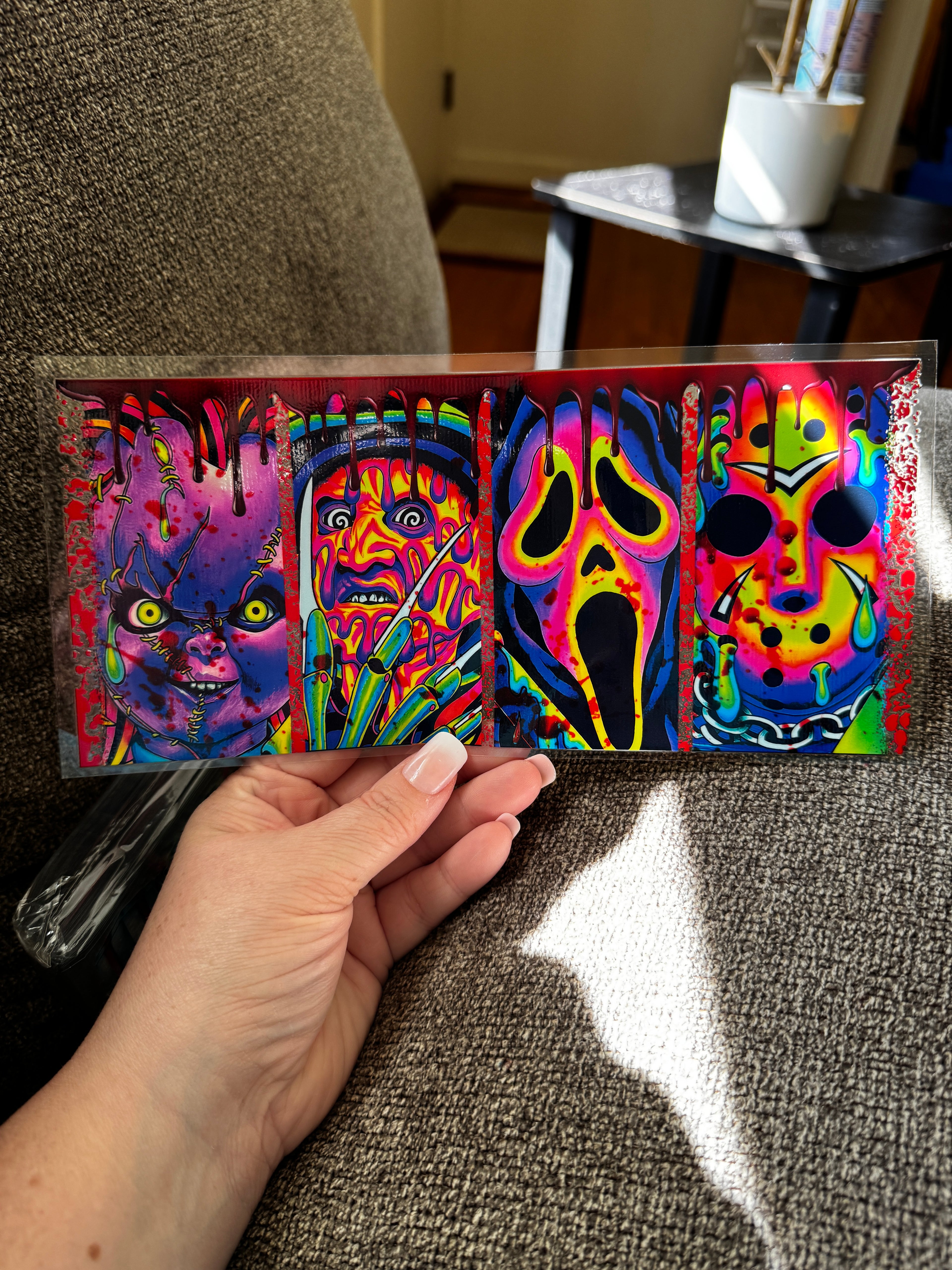 Vivid neon, Chucky Freddy Ghostface, Jason