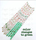 Color Changing(green) Grinch Straws fits 24 and 40oz cups