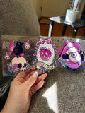 Wicked Apple School head lips with eyeball crow, pink moon