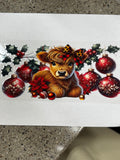 Christmas Cow with red ornaments