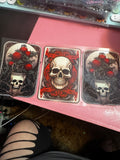 Skull tarot , red roses