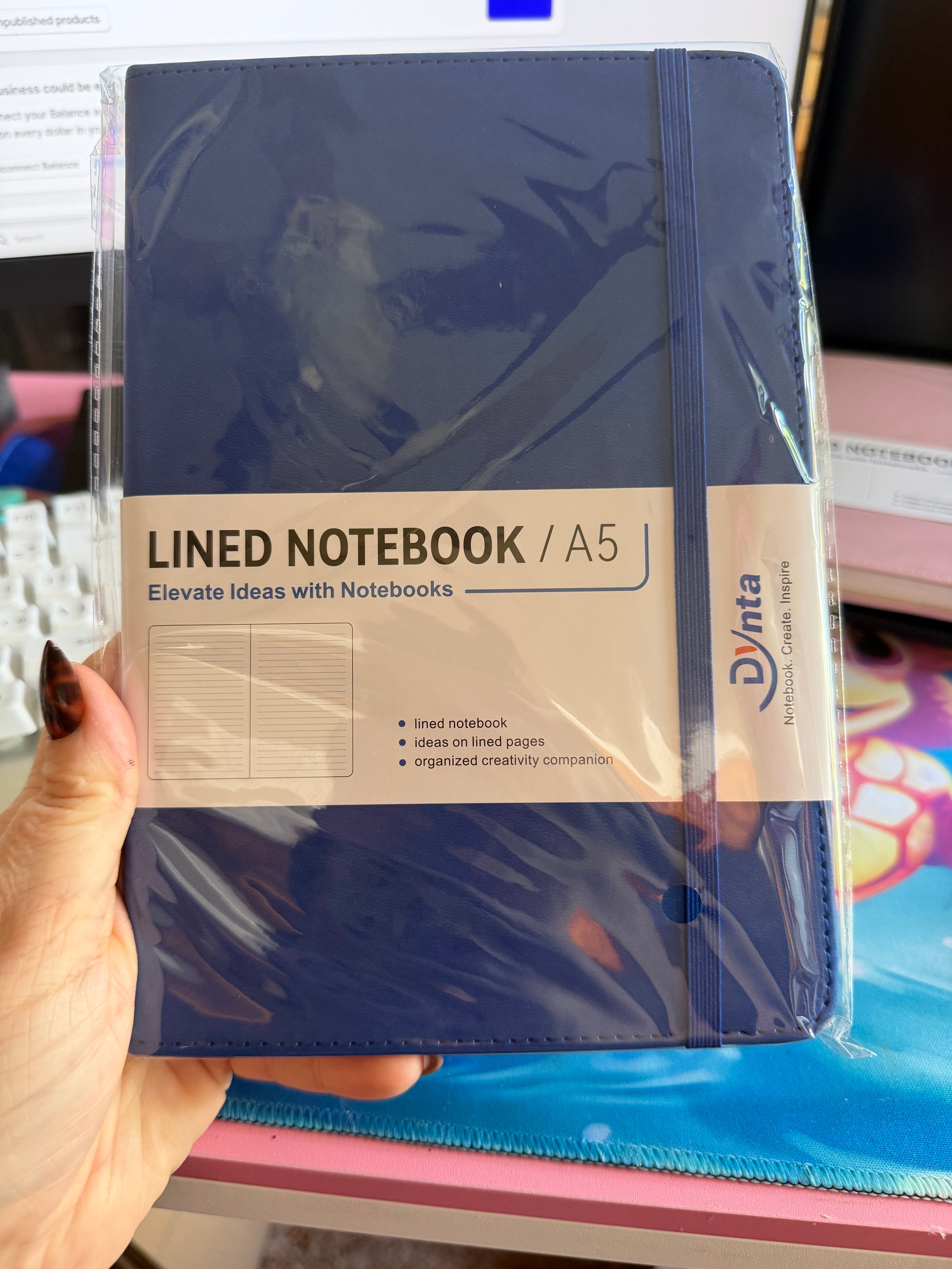 Lined notebooks. Hardback leather 5.8 x 8.4 Inch 160 Pages 📄