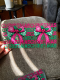Merry Christmas green and pink bows
