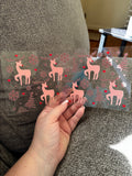 A18   Peach colored reindeer’s snowflakes