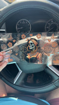 Skeleton girl with big hoops