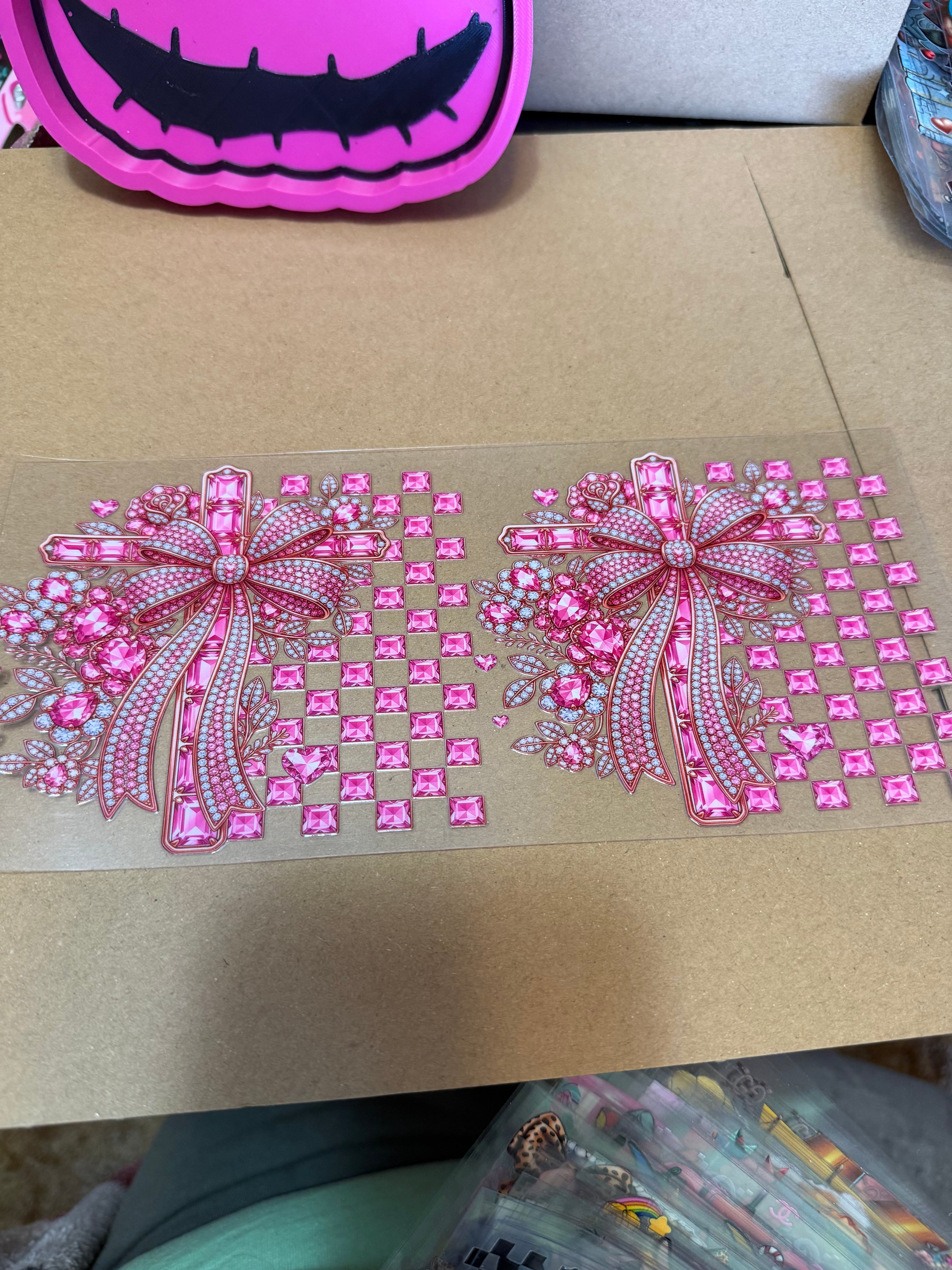 Pink jeweled cross