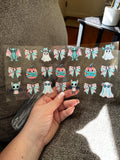 Cute ghost, pumpkin, mummies, bats bows