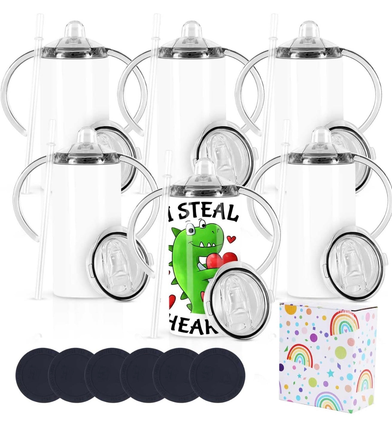 12 oz stainless steel kids sippy cup, converts as child grows