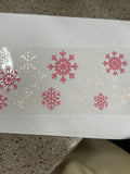pink and white snowflakes