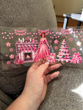 A17   Vintage pink Christmas scene