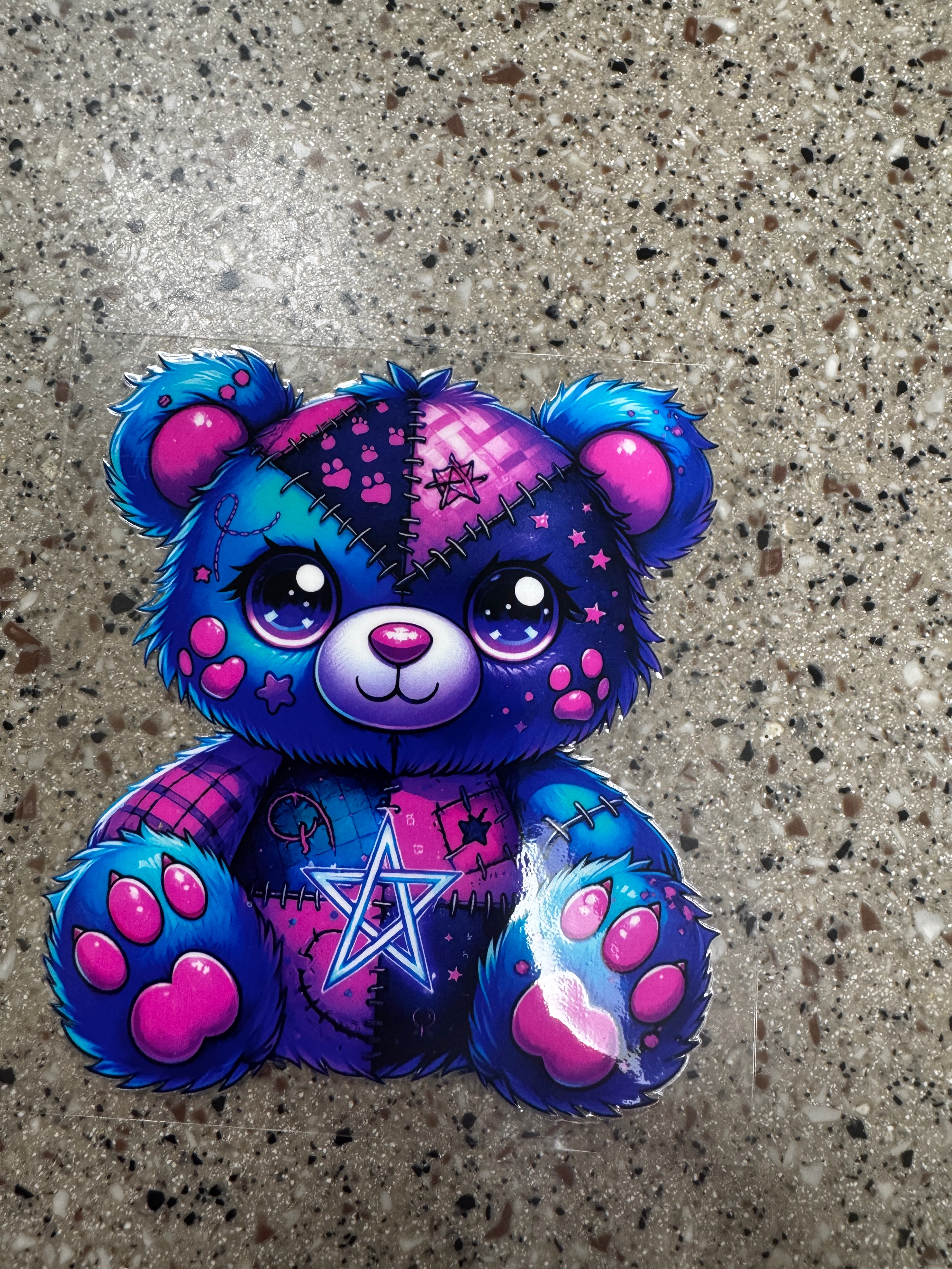 Quilted bear decal