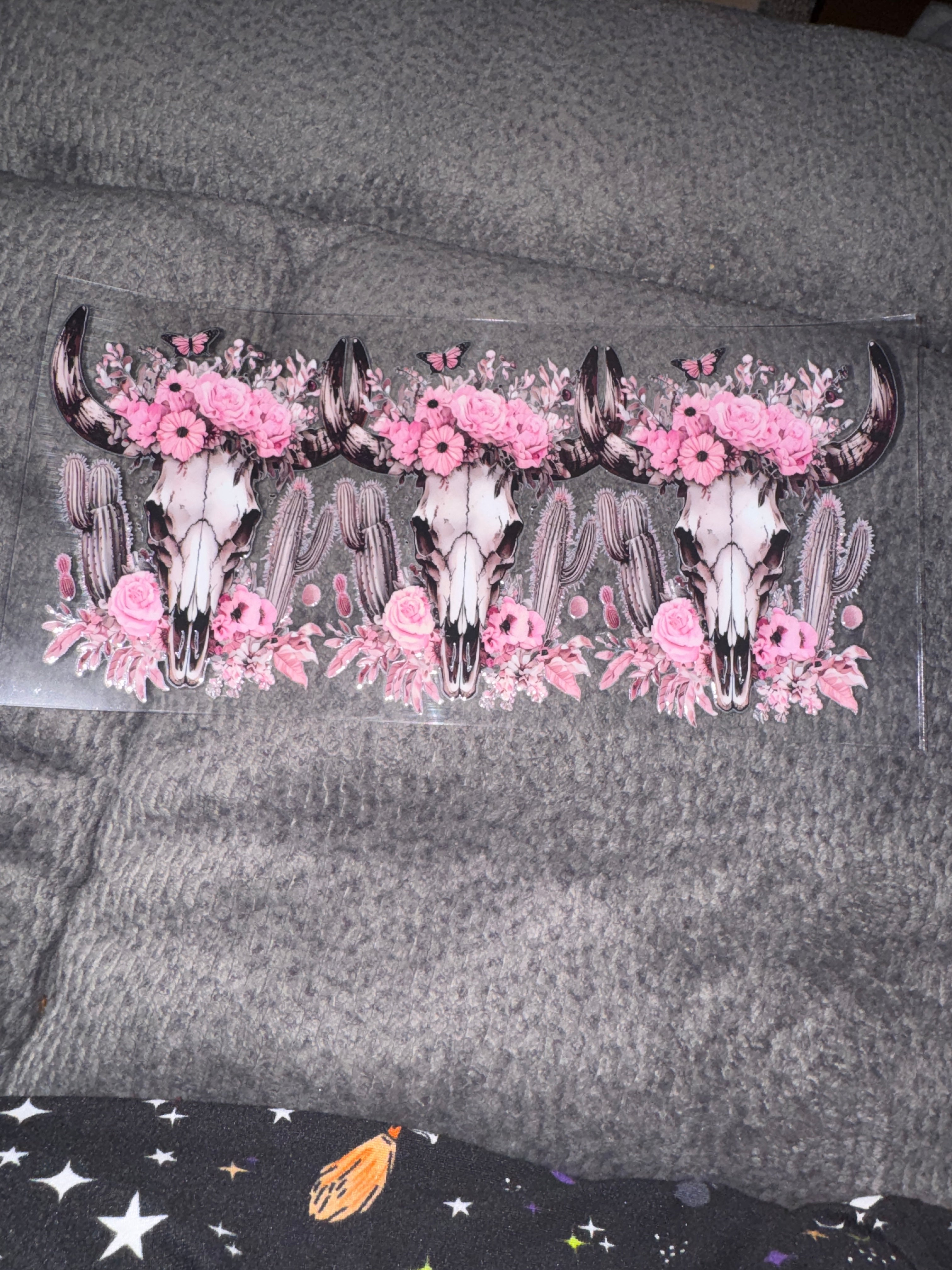 Western pink cow skull