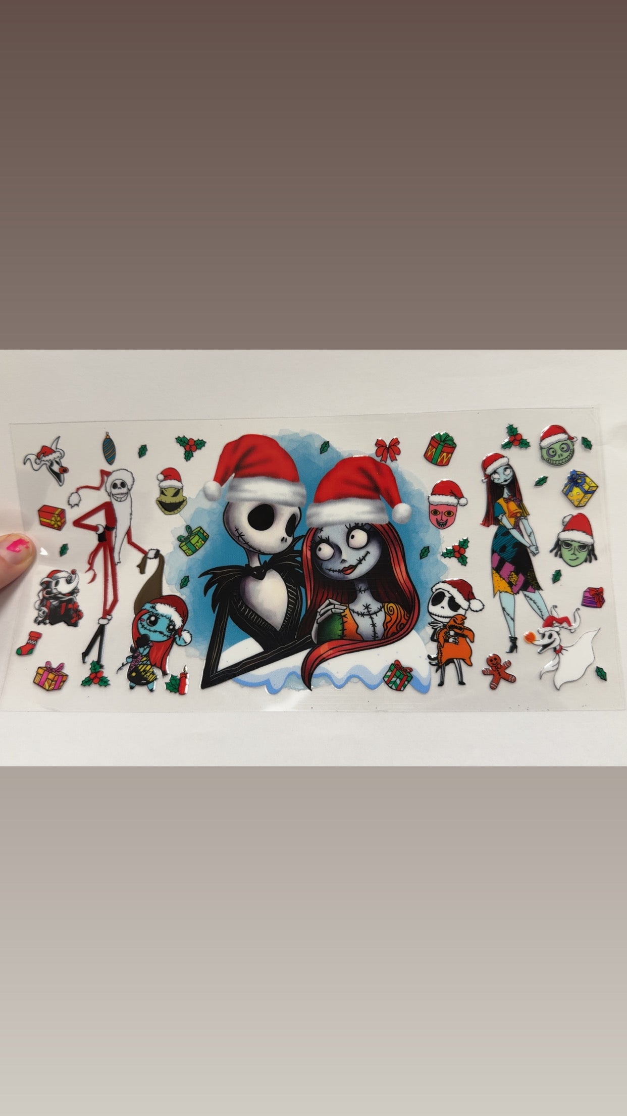 Nightmare before christmas with santa hats