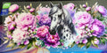 Watercolor floral horse