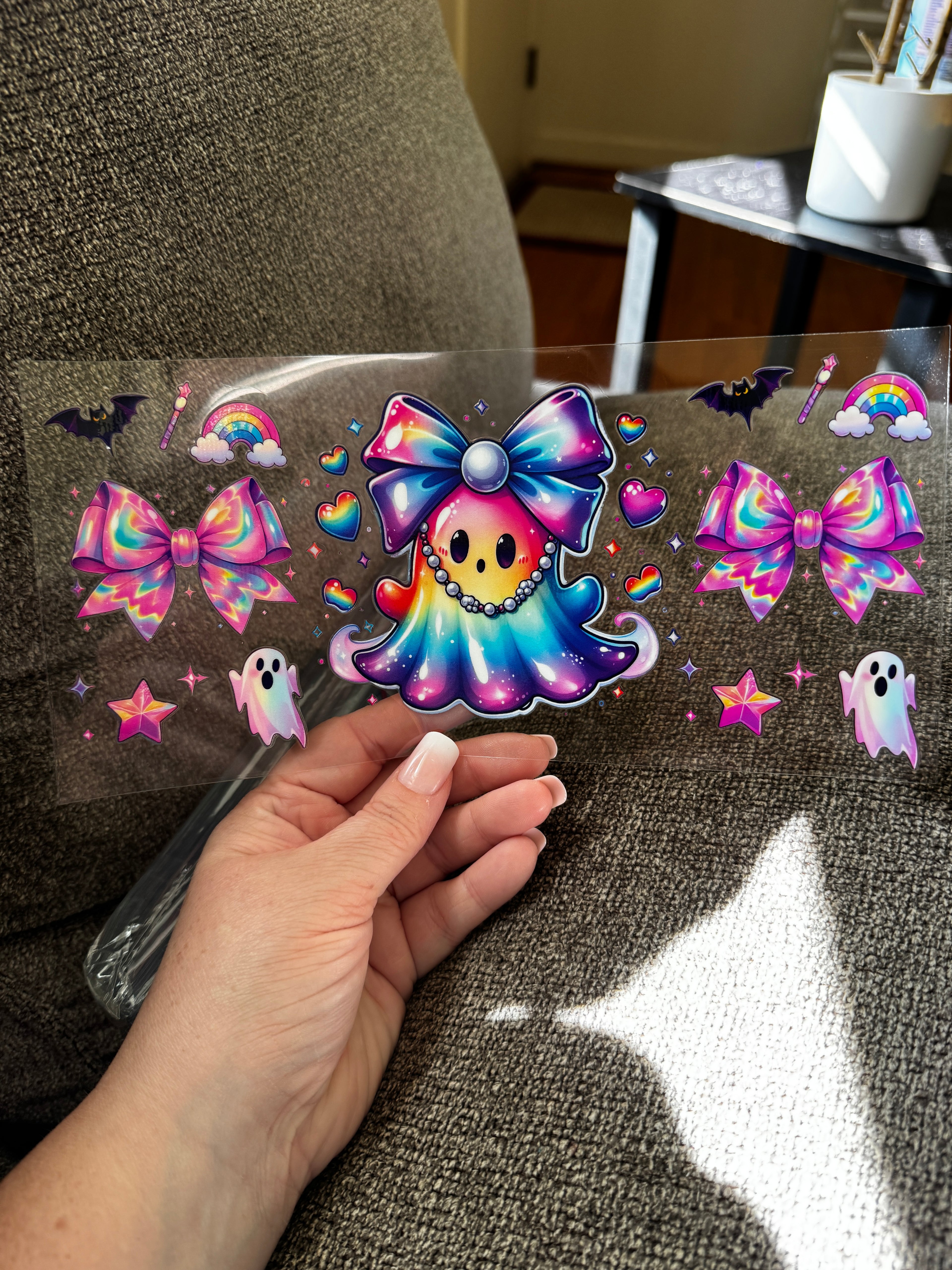 Neon ghost with necklace