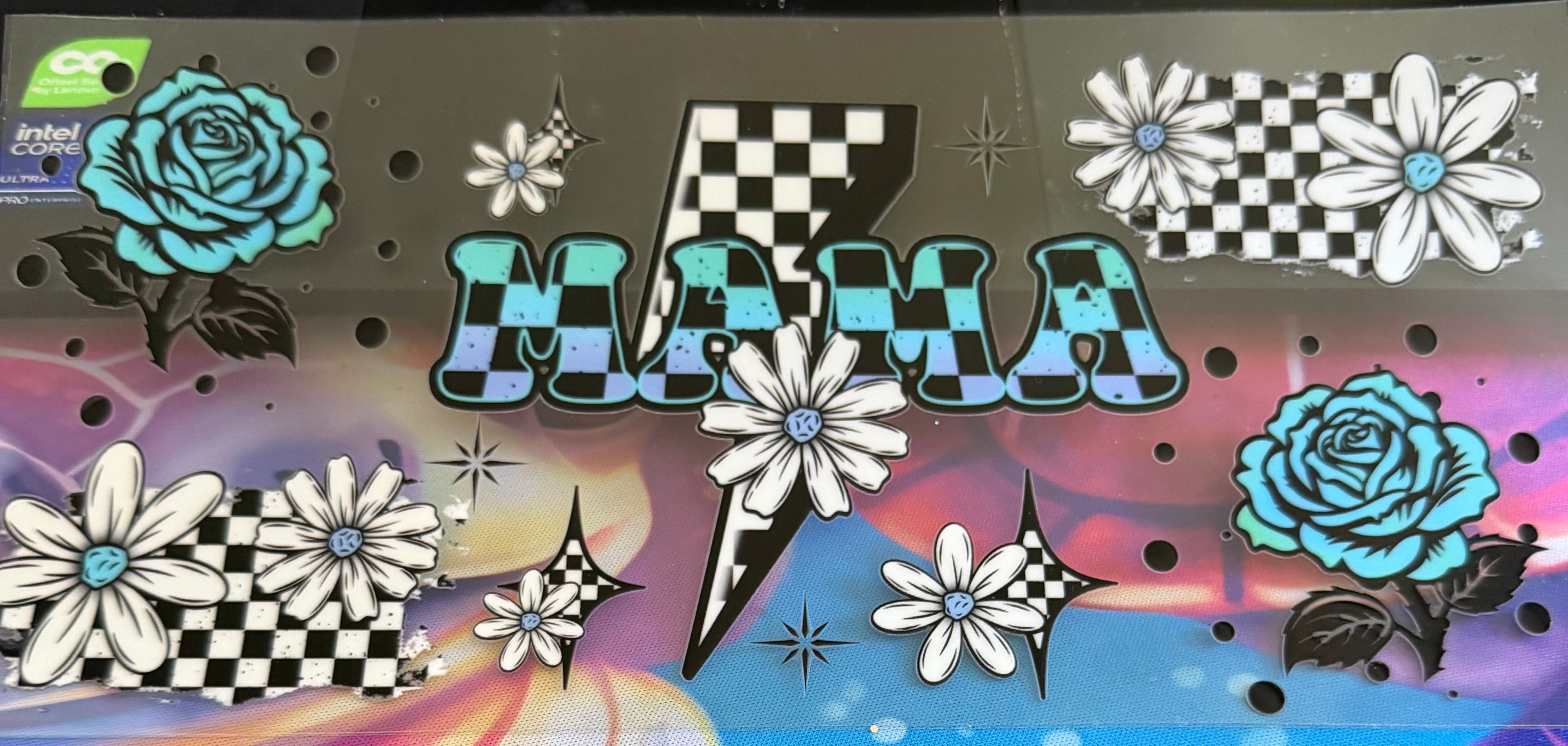 Mama checkered lightning