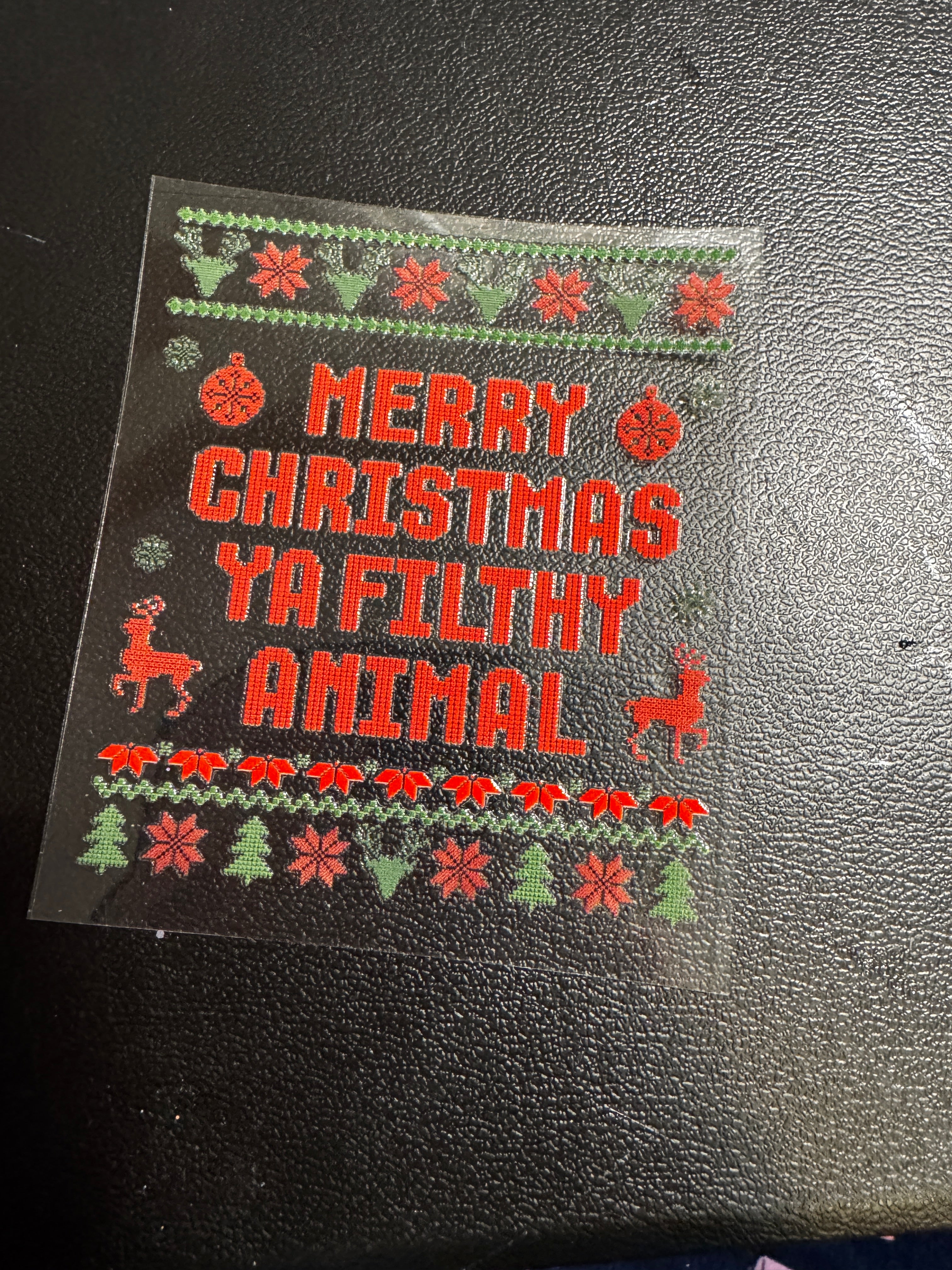 Merry Christmas Ya Filthy Animal  decal