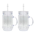Mason Jar snowglobe 20oz. Clear with clear lids**ONLY DOING A DRY GLITTER CUP IN THESE*