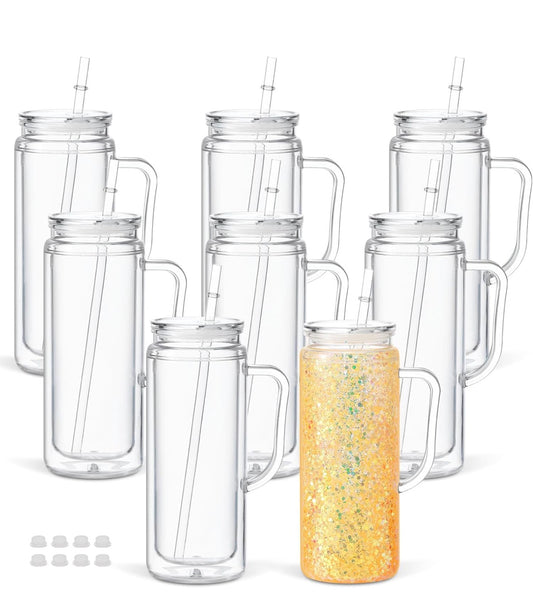 20 oz GLASS snowglobe with handle