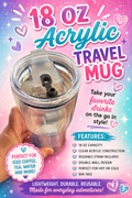 18 oz acrylic snowglobe travel mug