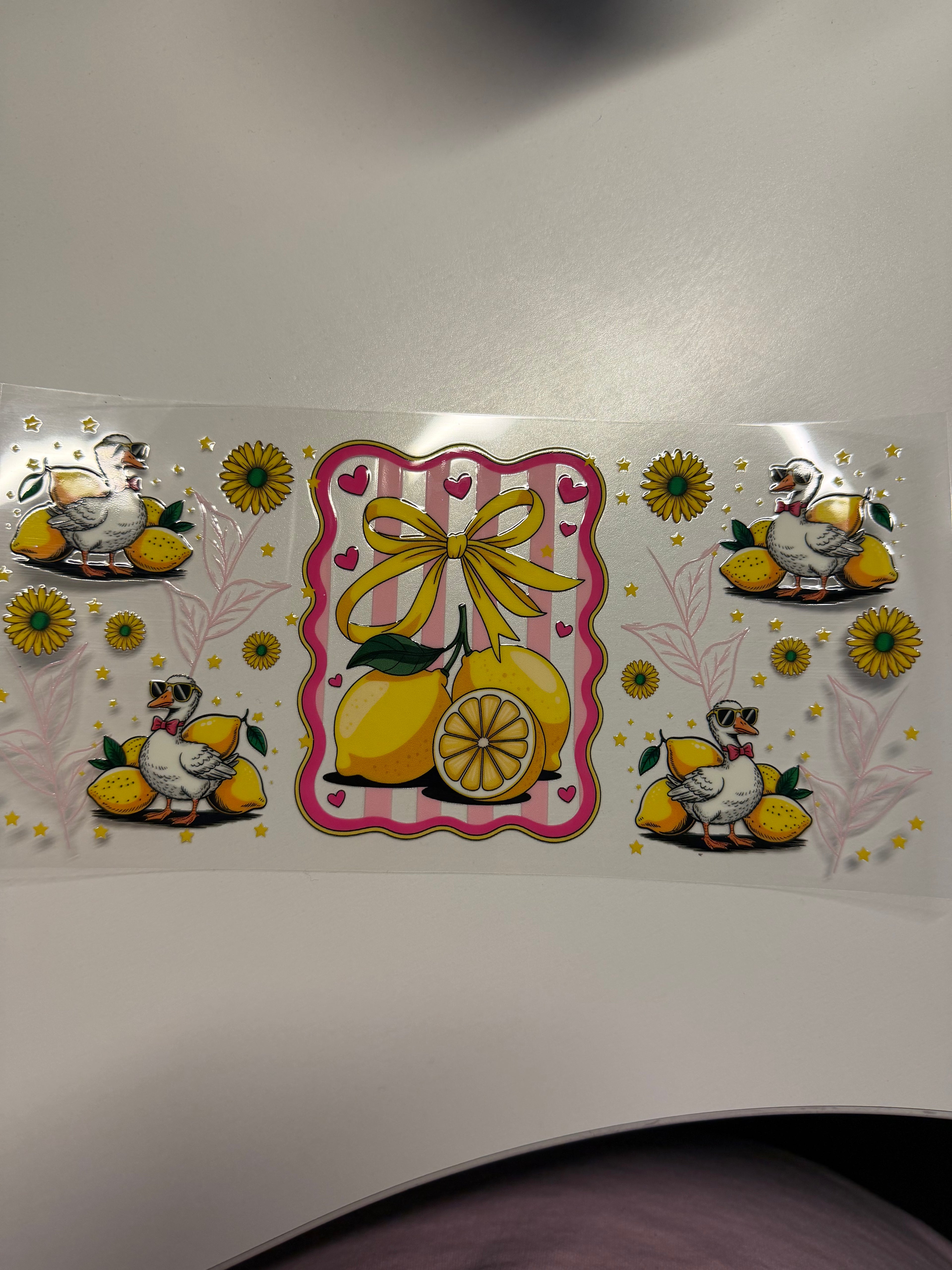 Lemon pink hearts