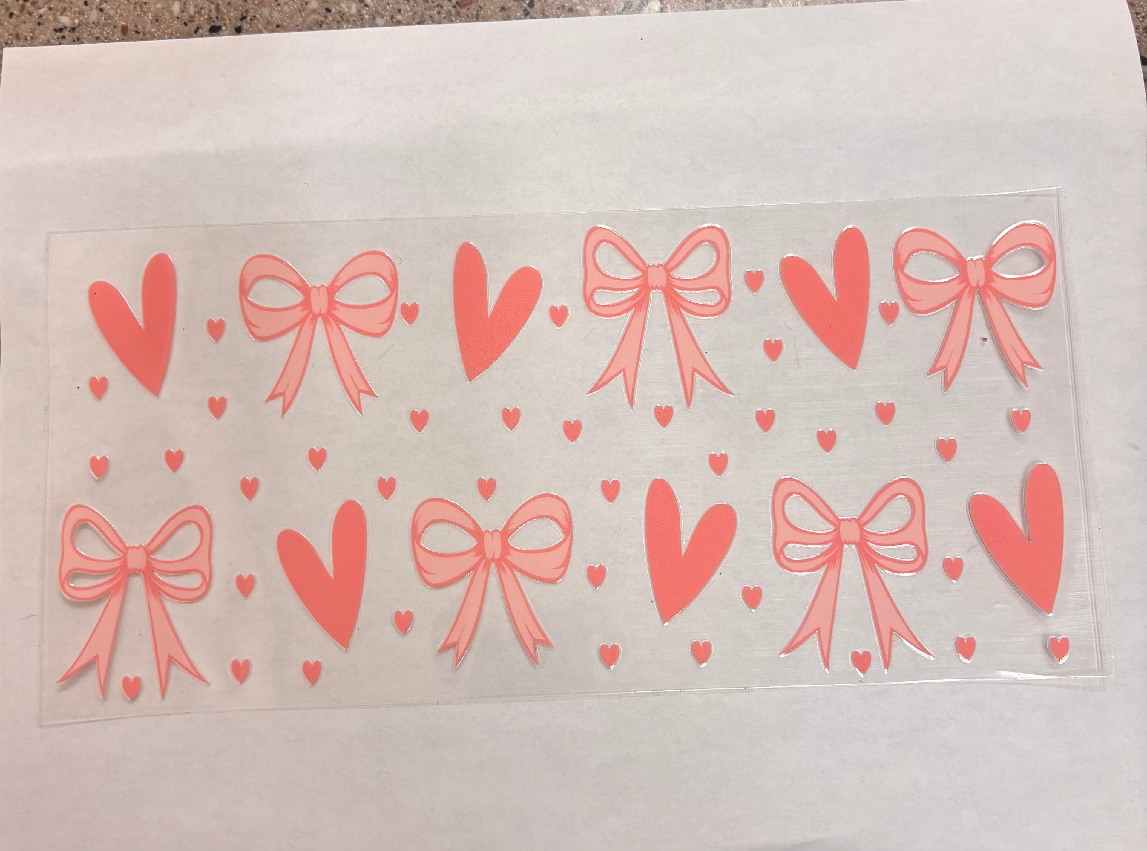 Pink hearts and bows