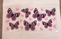 Black and pink butterflies
