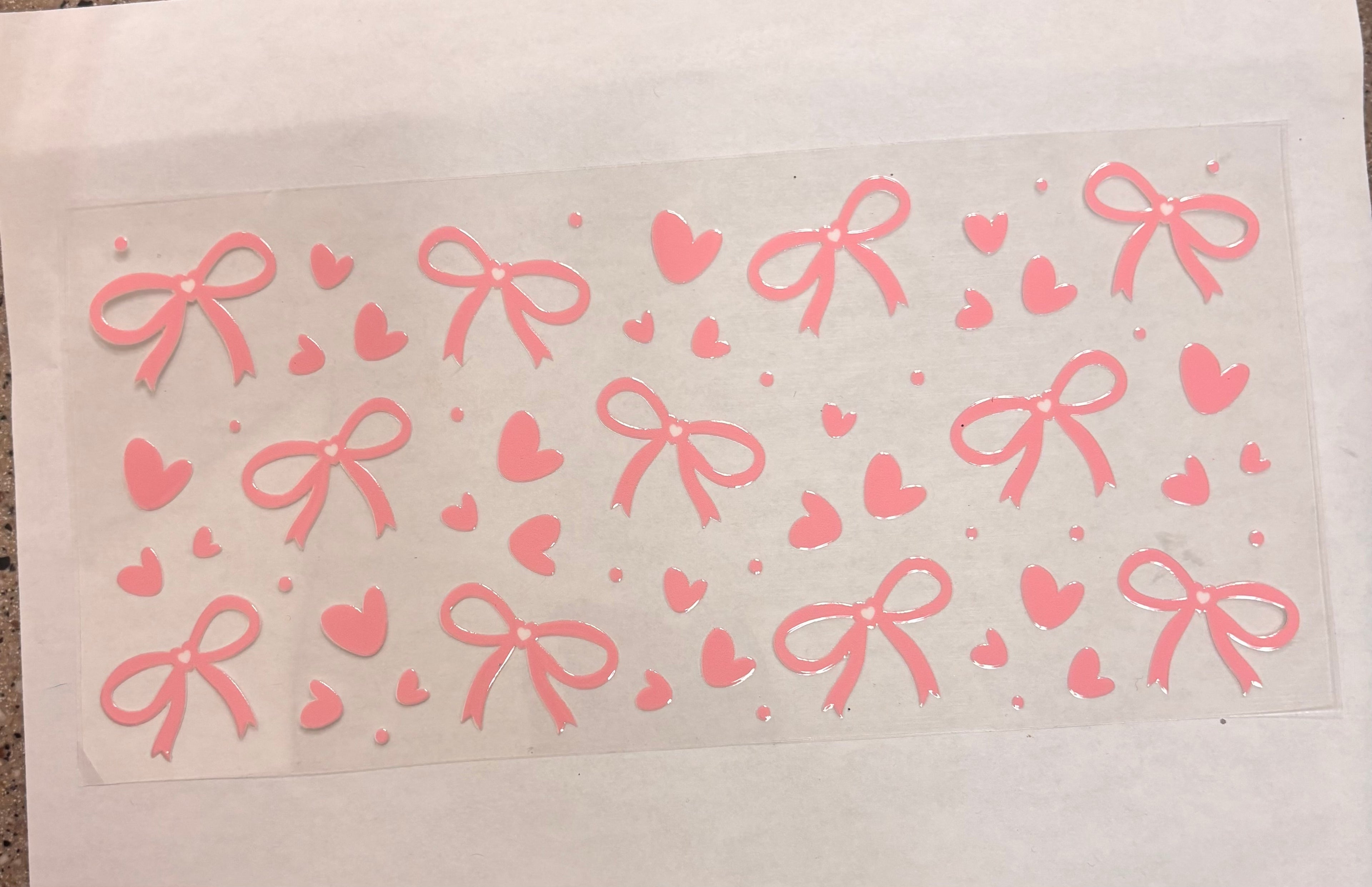 Pink bows and hearts