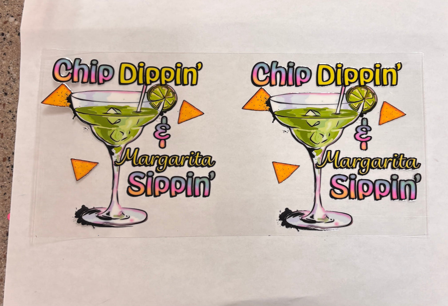 Chip dippin and margarita sippin